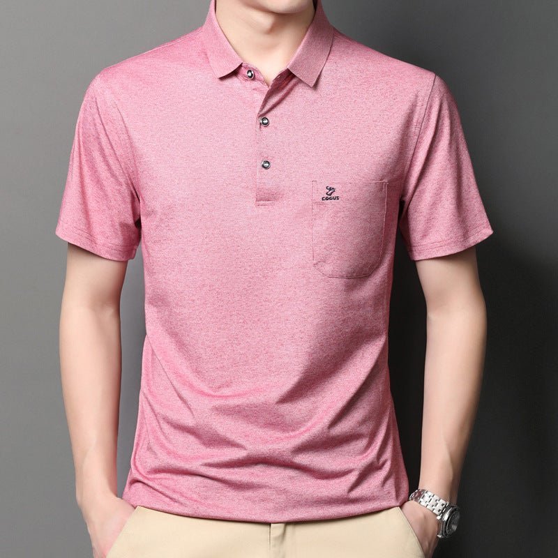 Short-sleeved Solid Color T-shirt Polo Shirt T-shirt - Muhaab