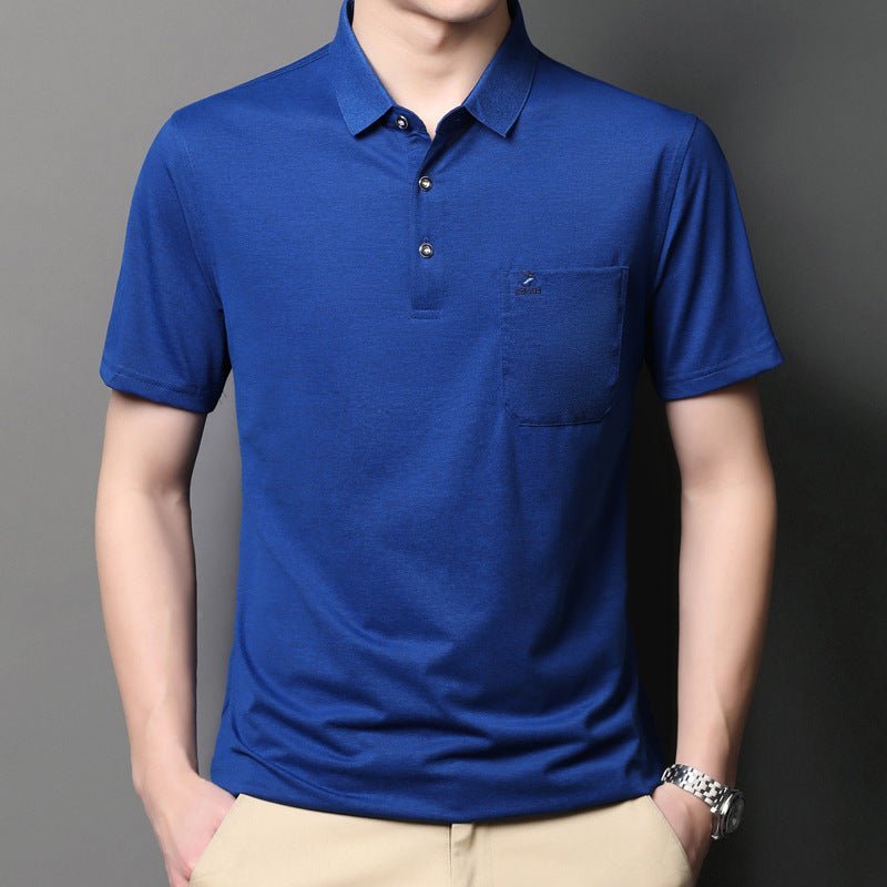 Short-sleeved Solid Color T-shirt Polo Shirt T-shirt - Muhaab