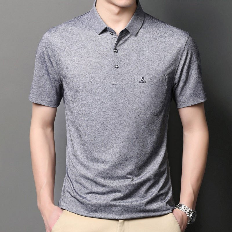 Short-sleeved Solid Color T-shirt Polo Shirt T-shirt - Muhaab