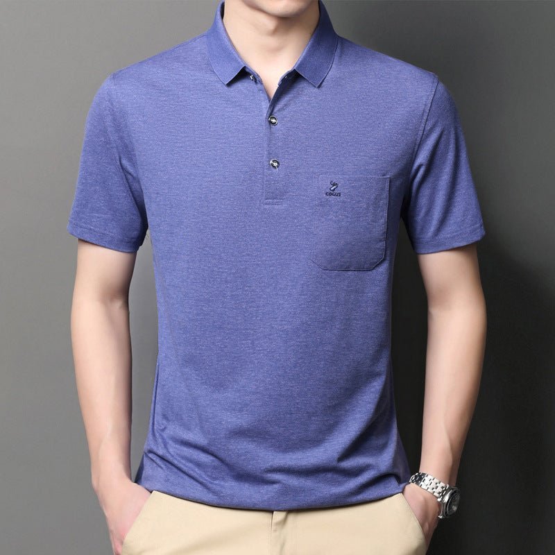 Short-sleeved Solid Color T-shirt Polo Shirt T-shirt - Muhaab