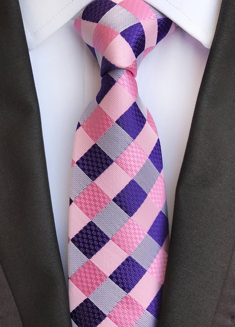 Silk tie luxurious striped Plaid tie - Muhaab