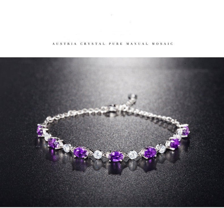 Silver Bracelet Amethyst - Muhaab