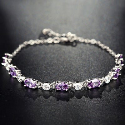 Silver Bracelet Amethyst - Muhaab