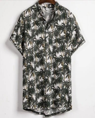 Slim shirt men contrast color printing shirt men - Muhaab