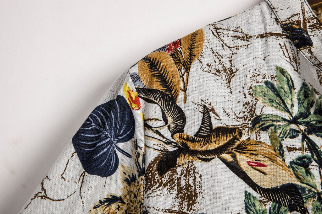 Slim shirt men contrast color printing shirt men - Muhaab