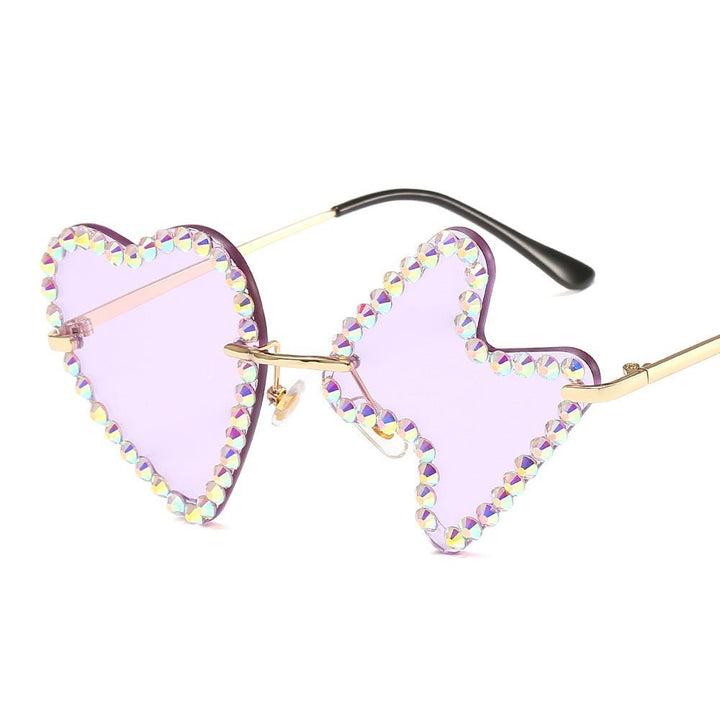 Small Sunglasses, Personality Boundless Letters, Ocean Lens, Diamond Sunglasses, Women - Muhaab