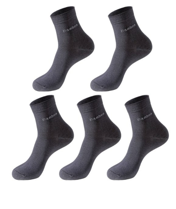 Socks Solid Color Socks Men's Mid-tube Bamboo Fiber Socks Men - Muhaab