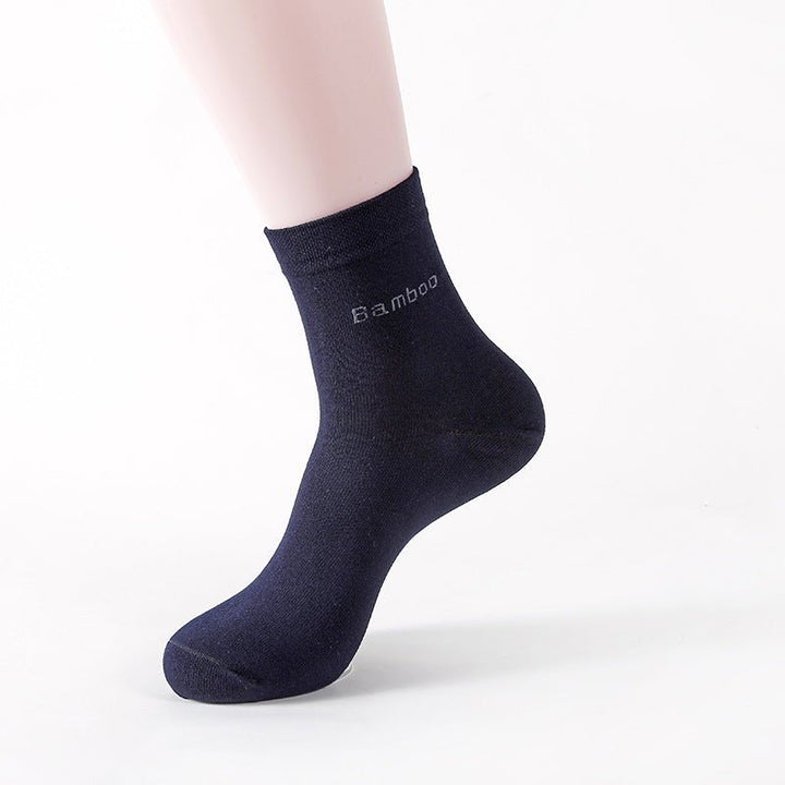 Socks Solid Color Socks Men's Mid-tube Bamboo Fiber Socks Men - Muhaab