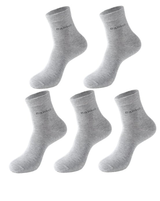 Socks Solid Color Socks Men's Mid-tube Bamboo Fiber Socks Men - Muhaab