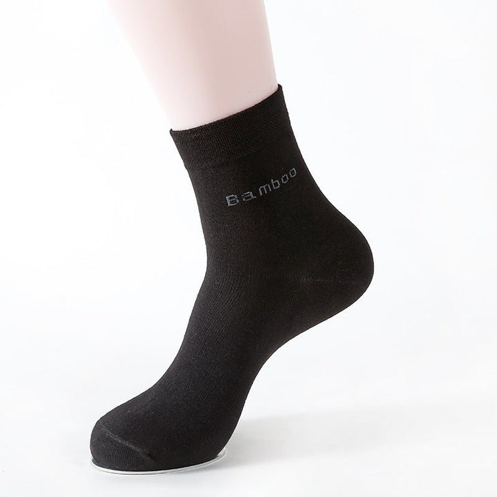Socks Solid Color Socks Men's Mid-tube Bamboo Fiber Socks Men - Muhaab