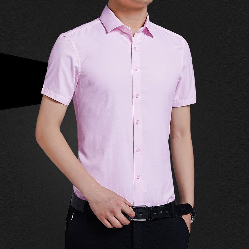 Solid Color Business Non-iron Professional Formal Wear Loose Casual Shirt For Men - Muhaab