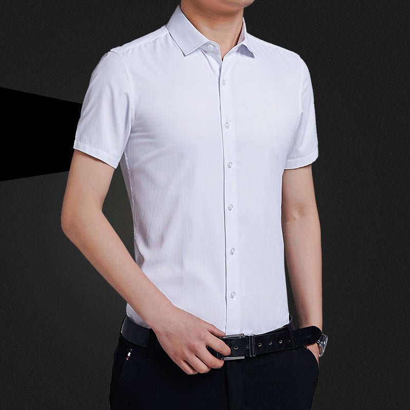 Solid Color Business Non-iron Professional Formal Wear Loose Casual Shirt For Men - Muhaab