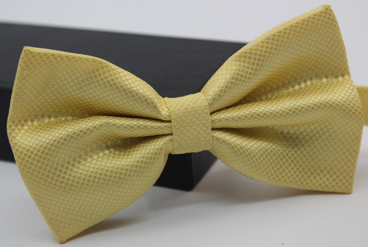 Solid Color Fine Plaid Multi-color Bow Tie Bow Tie Bow Men's Cloth Formal Wear Performance Banquet Wedding - Muhaab