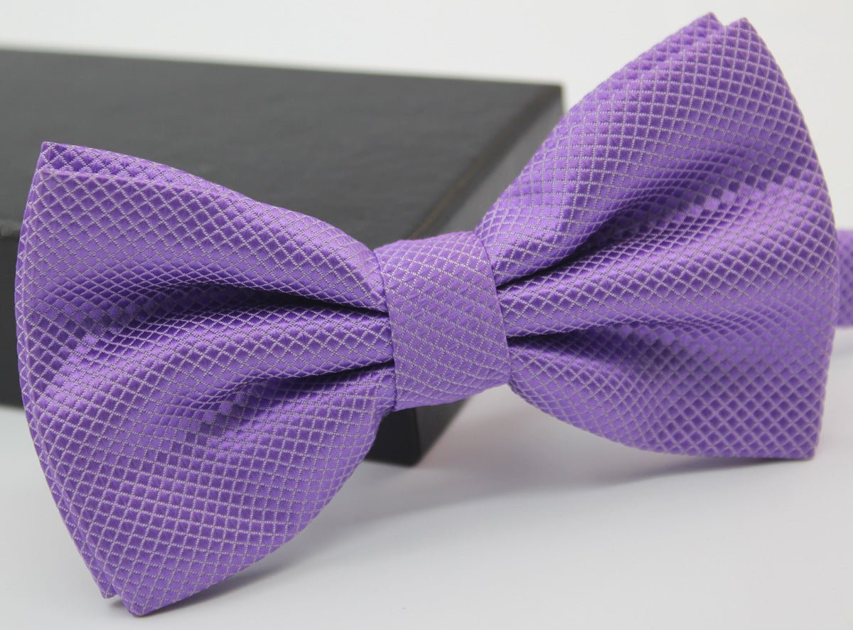 Solid Color Fine Plaid Multi-color Bow Tie Bow Tie Bow Men's Cloth Formal Wear Performance Banquet Wedding - Muhaab