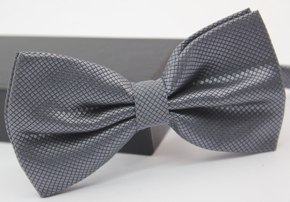Solid Color Fine Plaid Multi-color Bow Tie Bow Tie Bow Men's Cloth Formal Wear Performance Banquet Wedding - Muhaab
