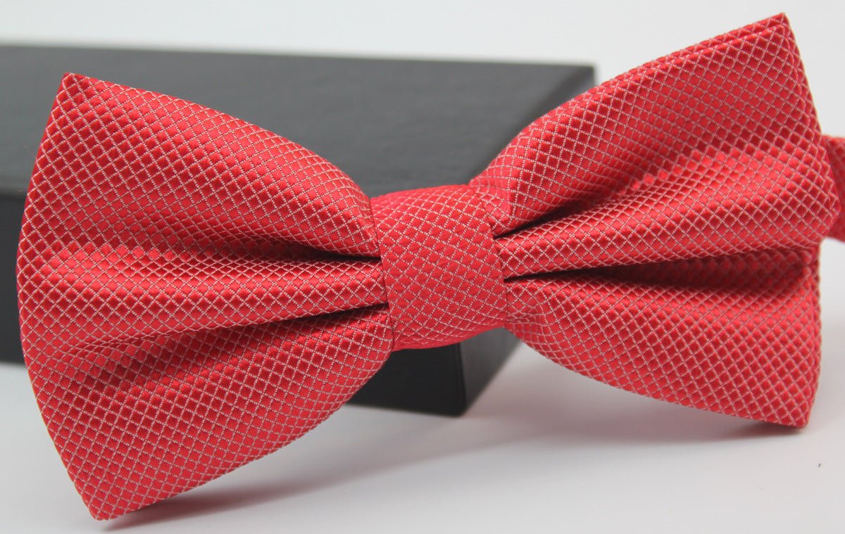 Solid Color Fine Plaid Multi-color Bow Tie Bow Tie Bow Men's Cloth Formal Wear Performance Banquet Wedding - Muhaab