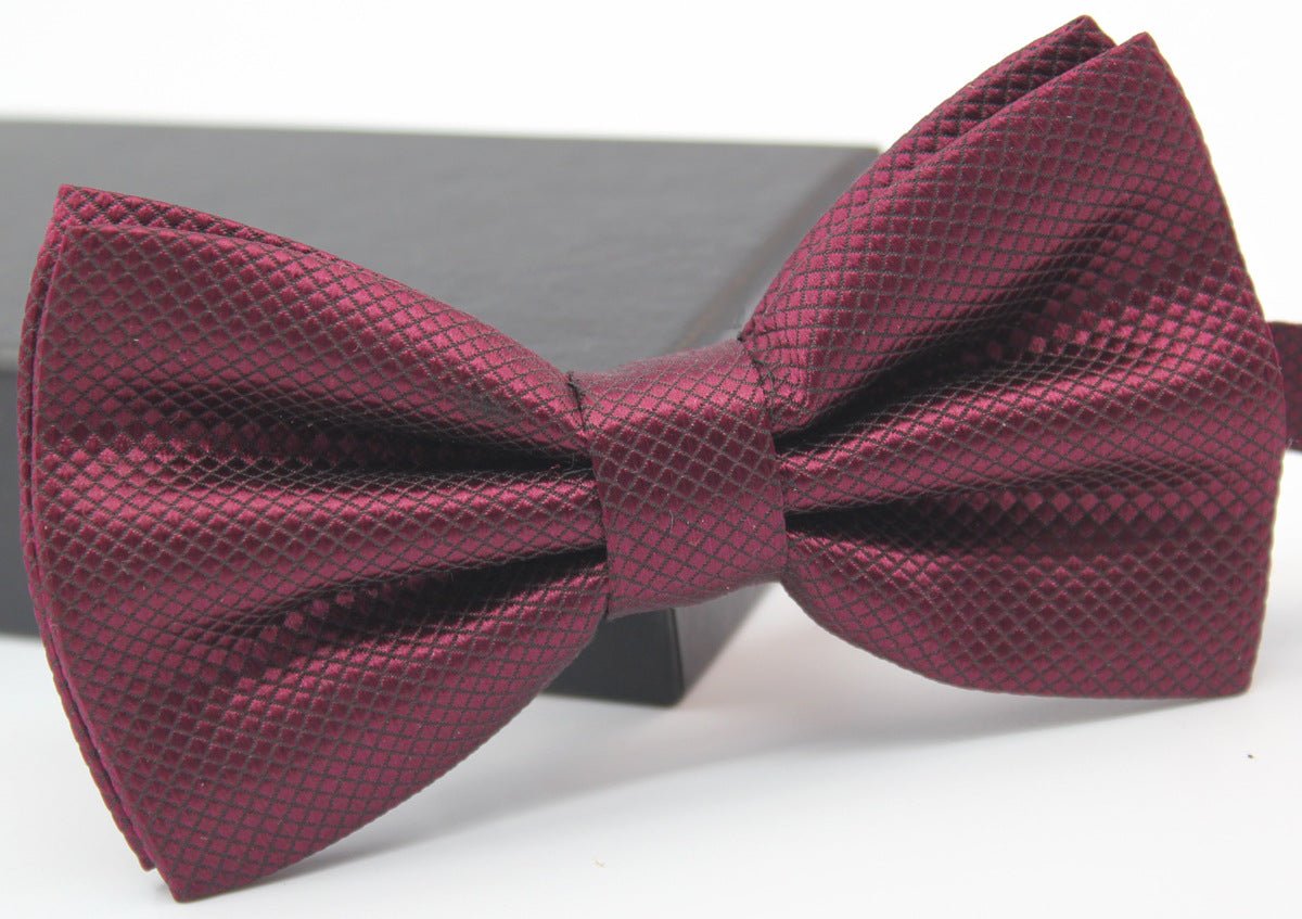 Solid Color Fine Plaid Multi-color Bow Tie Bow Tie Bow Men's Cloth Formal Wear Performance Banquet Wedding - Muhaab
