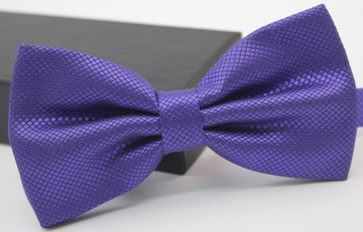 Solid Color Fine Plaid Multi-color Bow Tie Bow Tie Bow Men's Cloth Formal Wear Performance Banquet Wedding - Muhaab