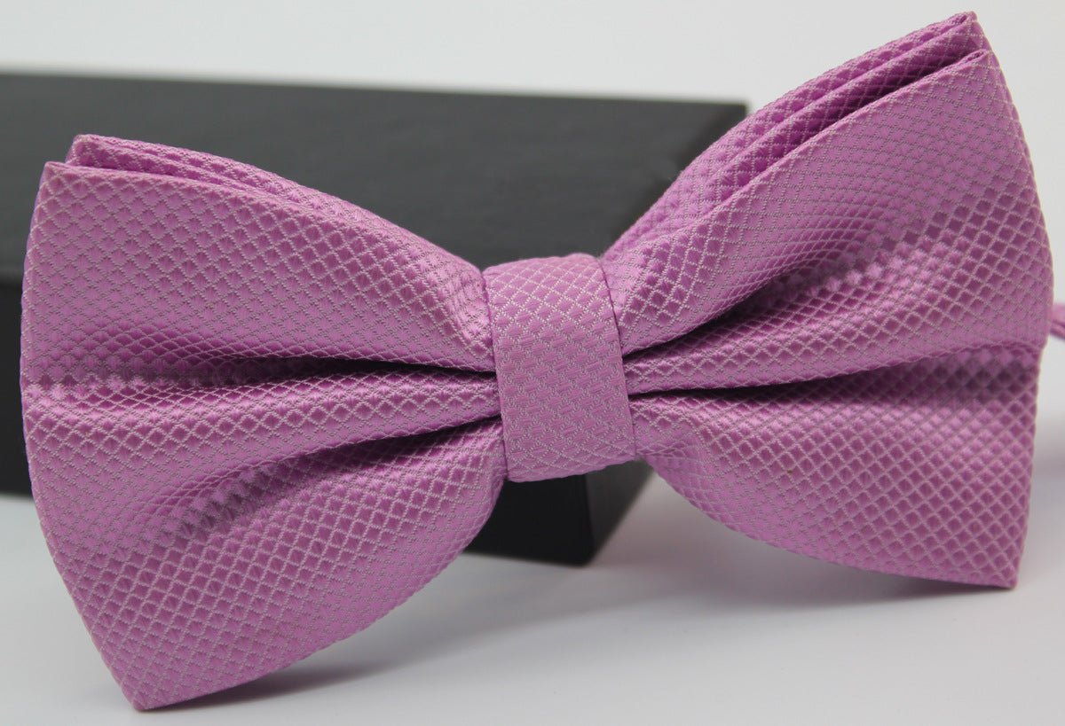 Solid Color Fine Plaid Multi-color Bow Tie Bow Tie Bow Men's Cloth Formal Wear Performance Banquet Wedding - Muhaab