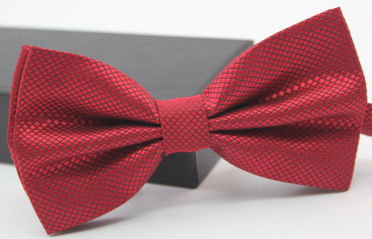Solid Color Fine Plaid Multi-color Bow Tie Bow Tie Bow Men's Cloth Formal Wear Performance Banquet Wedding - Muhaab