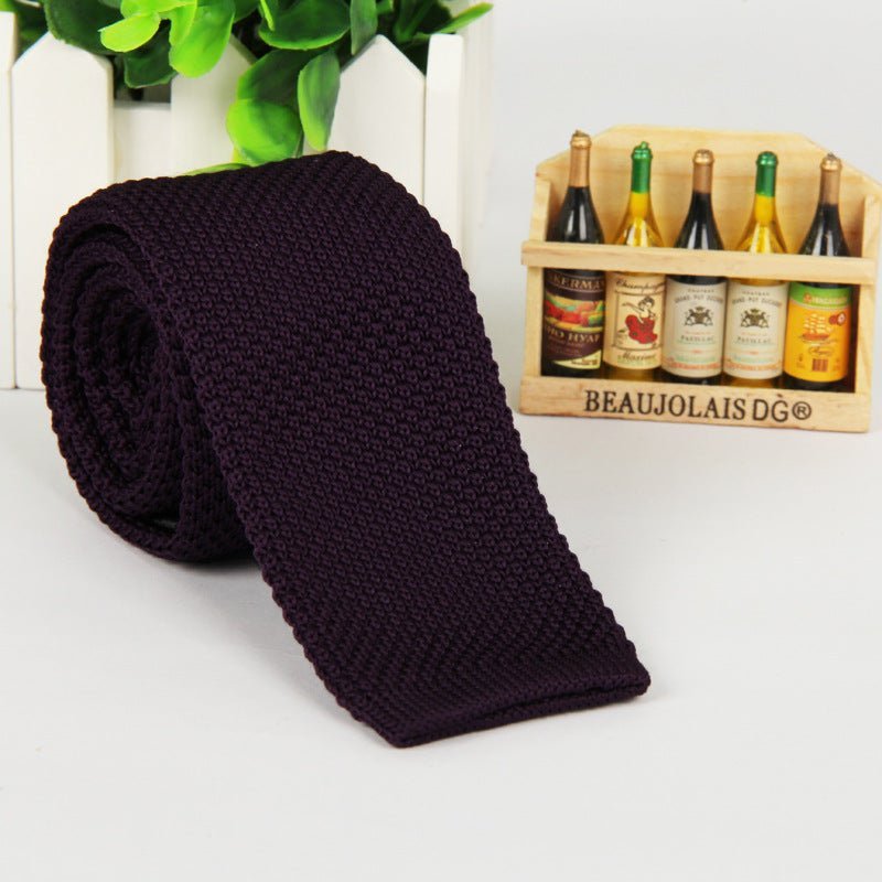 Solid-color knitted tie for men - Muhaab