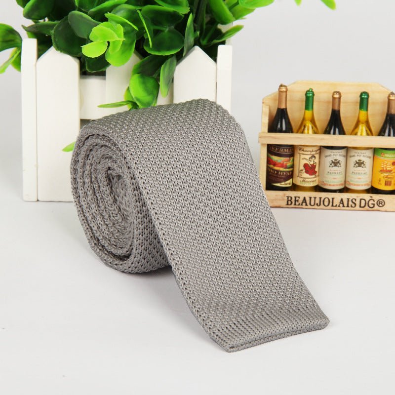 Solid-color knitted tie for men - Muhaab