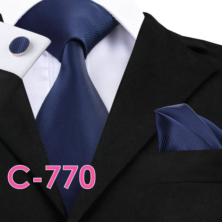 Solid Silk Mens Ties Neck Tie Set For Men Suits Tie Handker - Muhaab