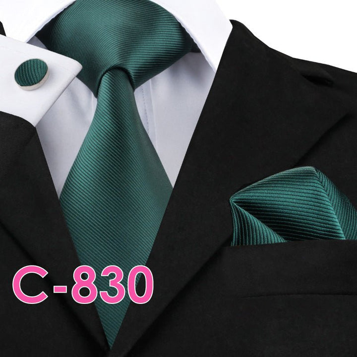 Solid Silk Mens Ties Neck Tie Set For Men Suits Tie Handker - Muhaab