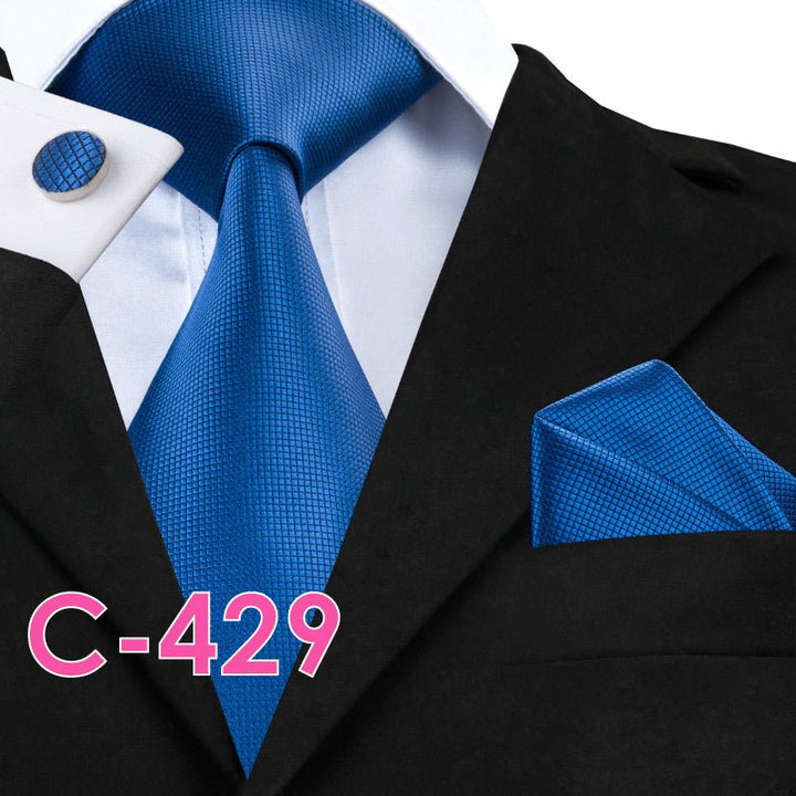 Solid Silk Mens Ties Neck Tie Set For Men Suits Tie Handker - Muhaab