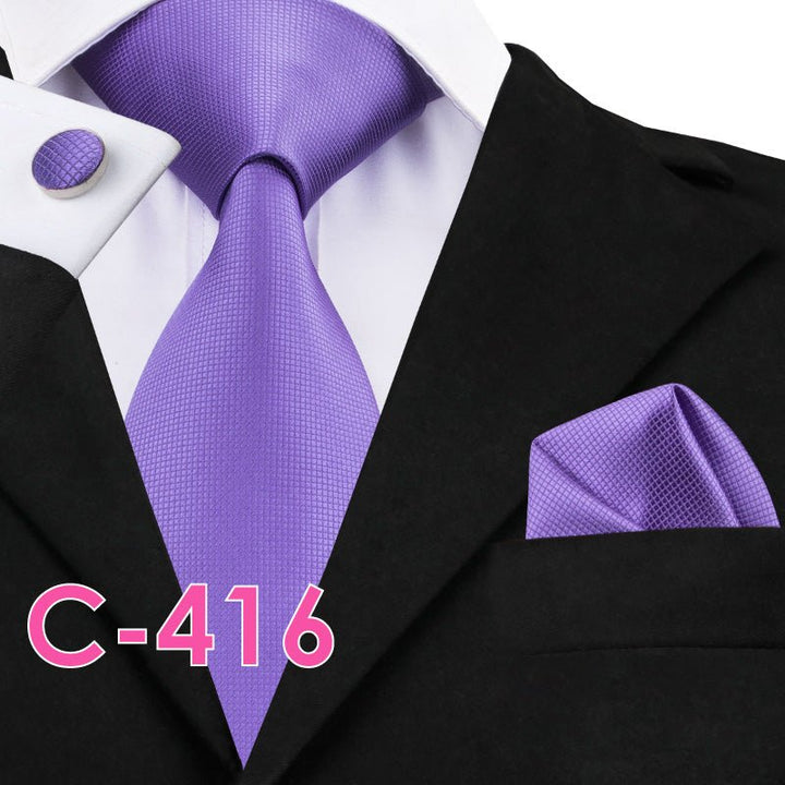 Solid Silk Mens Ties Neck Tie Set For Men Suits Tie Handker - Muhaab