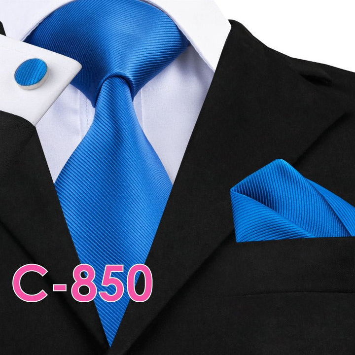 Solid Silk Mens Ties Neck Tie Set For Men Suits Tie Handker - Muhaab