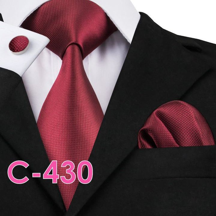 Solid Silk Mens Ties Neck Tie Set For Men Suits Tie Handker - Muhaab