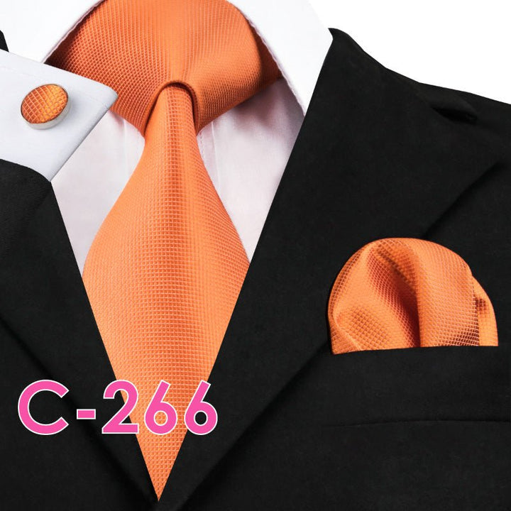 Solid Silk Mens Ties Neck Tie Set For Men Suits Tie Handker - Muhaab