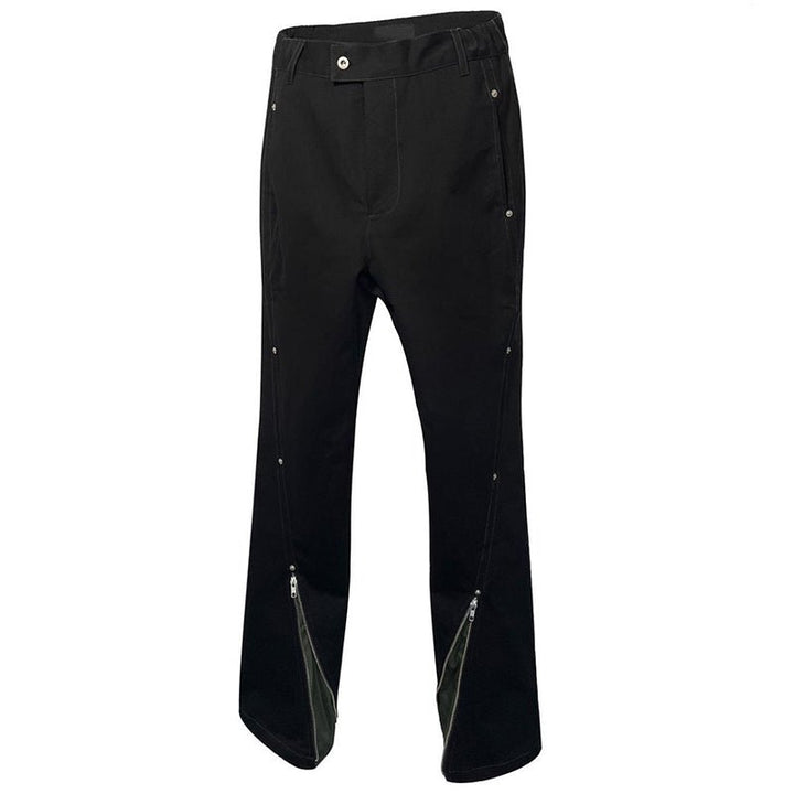 Splice Function Wind Zipper Bell Bottoms For Men - Muhaab