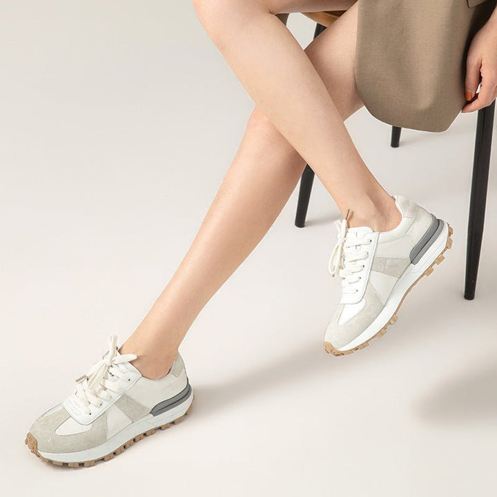 Sports Shoes Women's Platform White Shoes Retro Casual Shoes Eunning Waffle Shoes - Muhaab