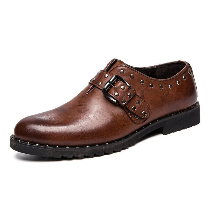 Spring Rivet Fashion Retro Dress Men's Leather Shoes British Style - Muhaab