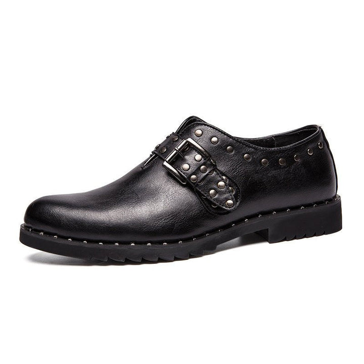 Spring Rivet Fashion Retro Dress Men's Leather Shoes British Style - Muhaab