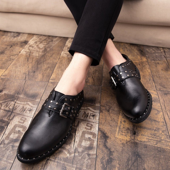 Spring Rivet Fashion Retro Dress Men's Leather Shoes British Style - Muhaab