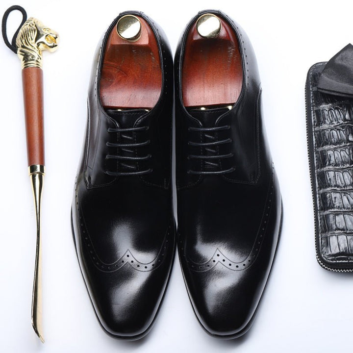 Spring Round Head Carved Brogue Shoes Men - Muhaab