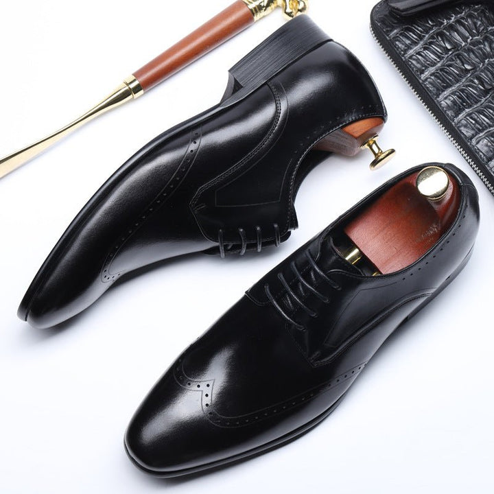 Spring Round Head Carved Brogue Shoes Men - Muhaab