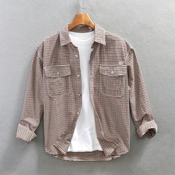 Spring Summer New Casual Plaid Shirt For Men - Muhaab