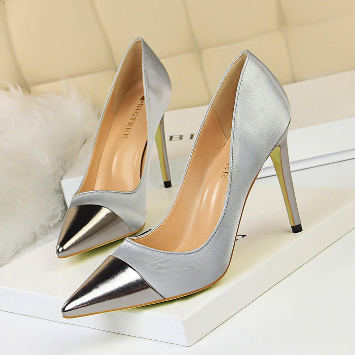 Stitched pointed high heels - Muhaab