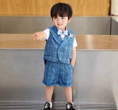 Suit Vest Suit Little Boy Birthday Formal Wear Banquet Clothes Children - Muhaab