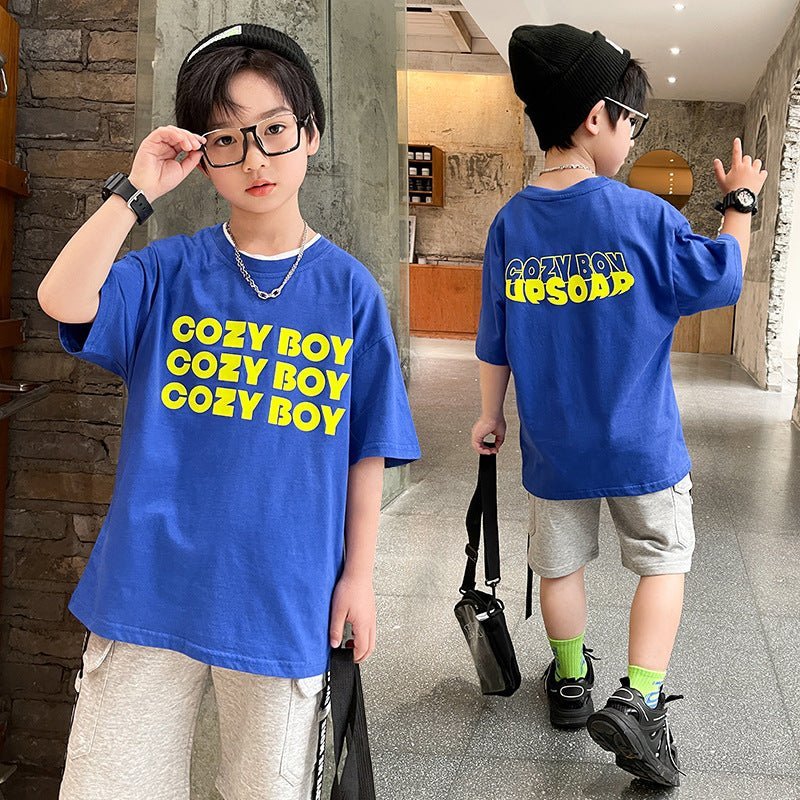 Summer Big Boy Handsome Tops, Children's Summer Clothes, Thin Style, Western Style - Muhaab