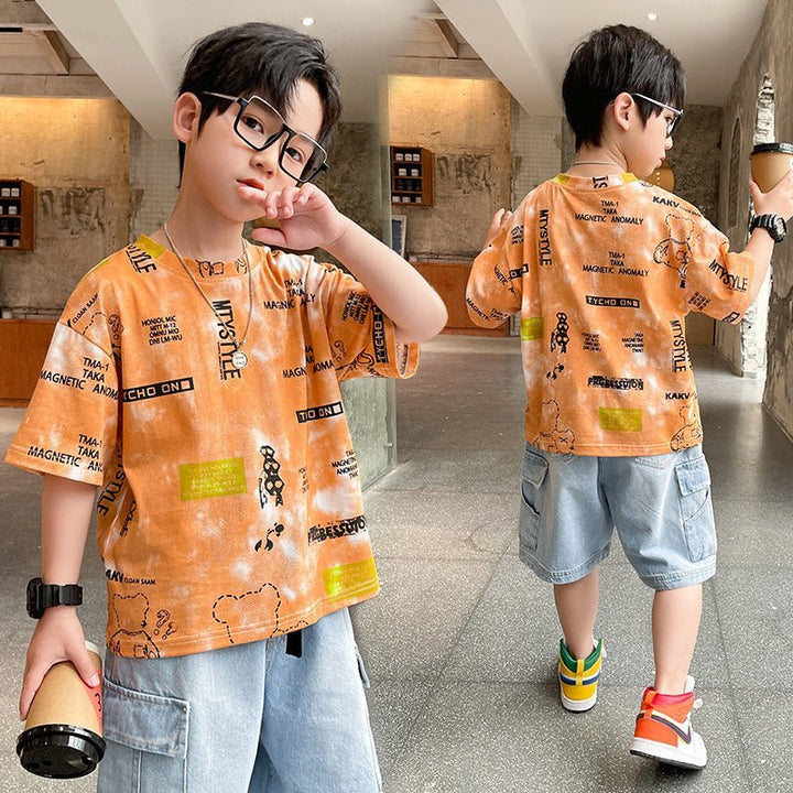 Summer Big Boy Handsome Tops, Children's Summer Clothes, Thin Style, Western Style - Muhaab