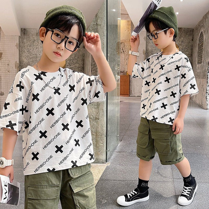 Summer Big Boy Handsome Tops, Children's Summer Clothes, Thin Style, Western Style - Muhaab