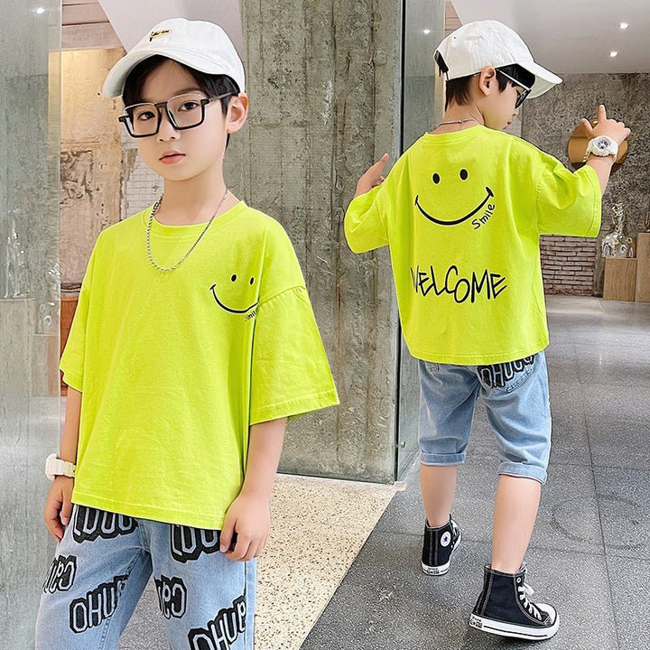 Summer Big Boy Handsome Tops, Children's Summer Clothes, Thin Style, Western Style - Muhaab