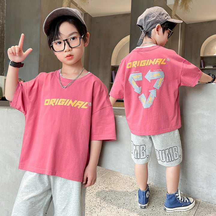 Summer Big Boy Handsome Tops, Children's Summer Clothes, Thin Style, Western Style - Muhaab