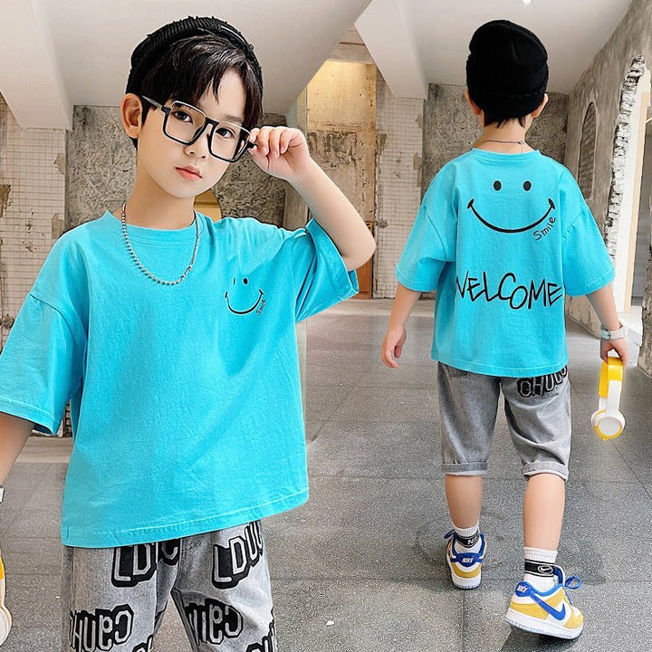 Summer Big Boy Handsome Tops, Children's Summer Clothes, Thin Style, Western Style - Muhaab