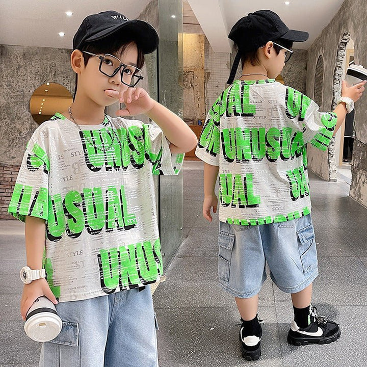 Summer Big Boy Handsome Tops, Children's Summer Clothes, Thin Style, Western Style - Muhaab